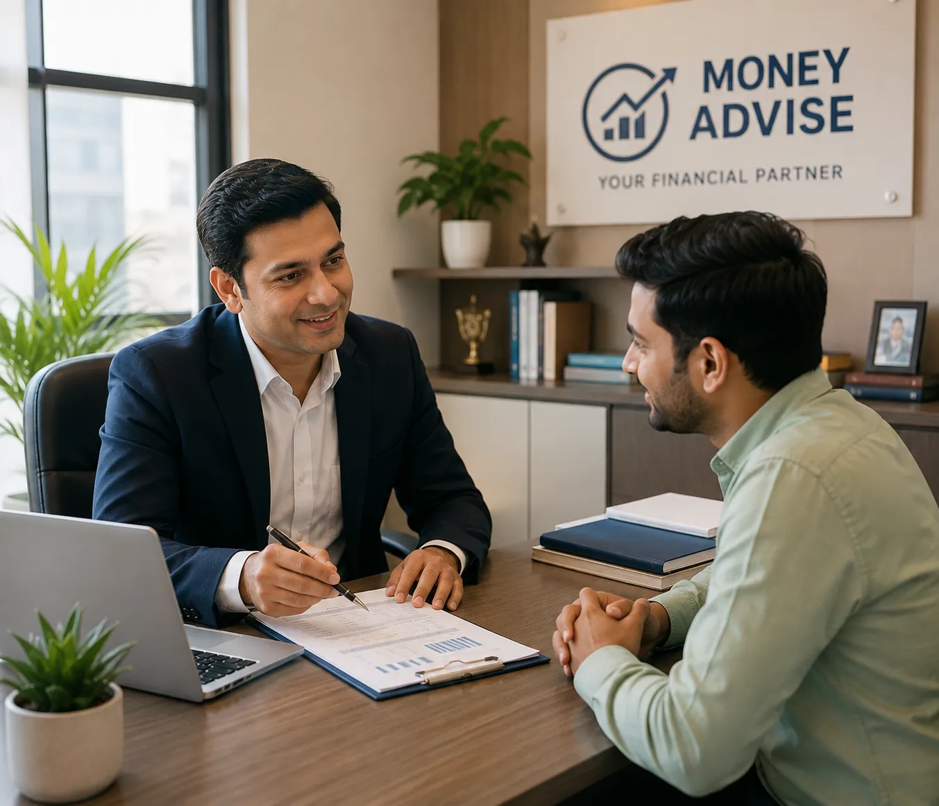 Loan advisor assisting a customer