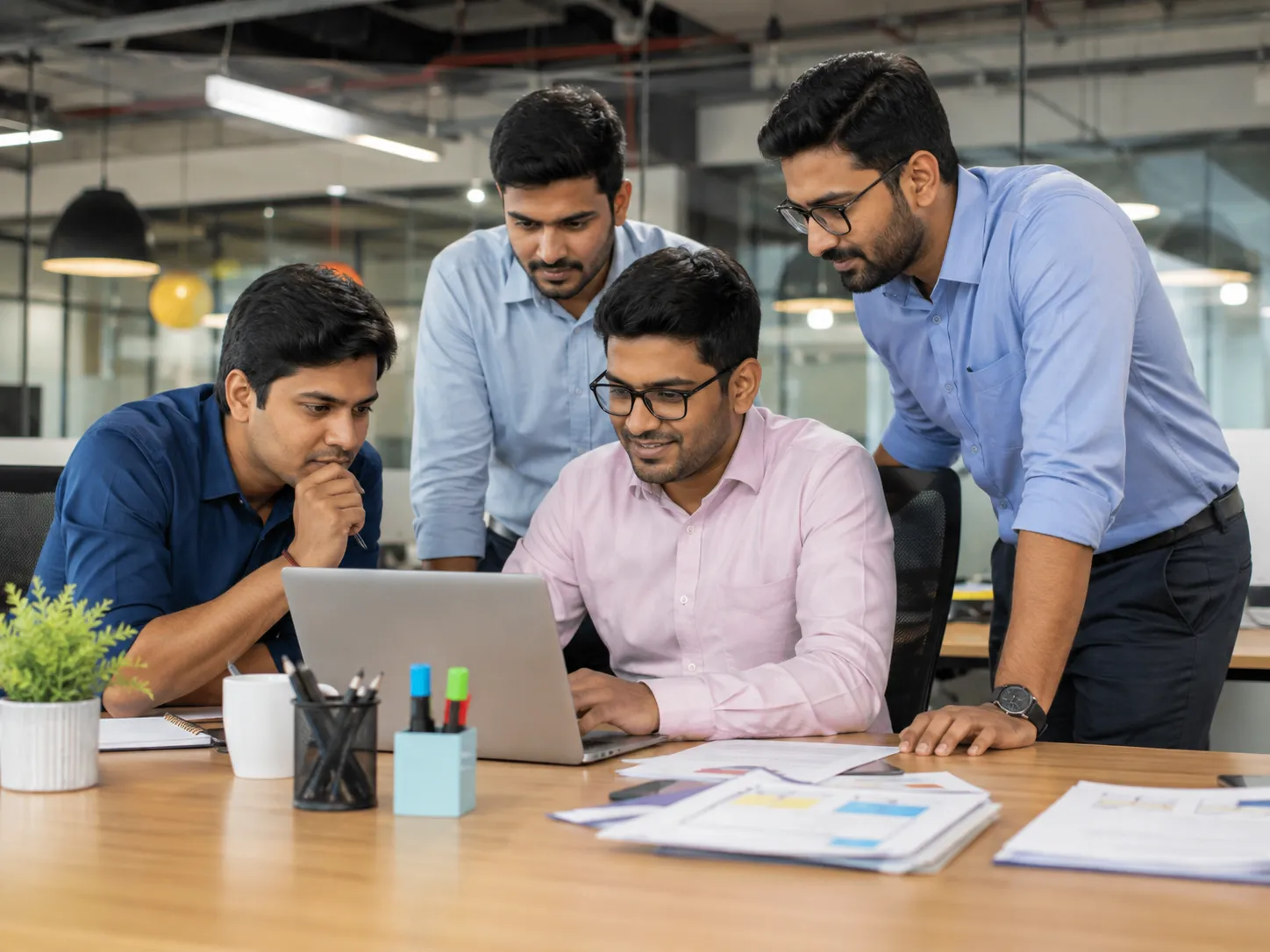 Business team discussing finance