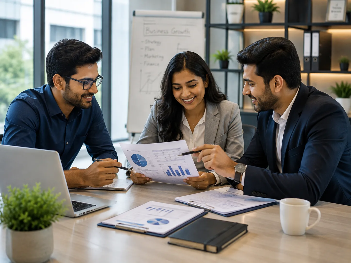 Business team discussing unsecured business finance
